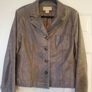 Leather Jacket Jones New York Country Size 14